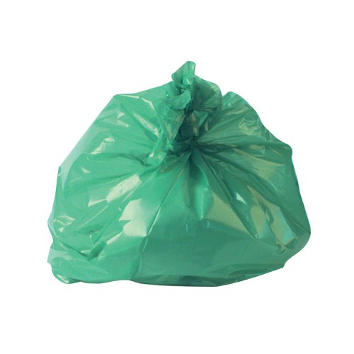 2Work Medium Duty Refuse Sack Green (Pack of 200) CS002