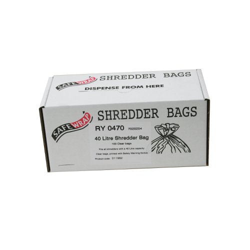 Safewrap Shredder Bag 40 Litre Clear (Pack of 100) RY0470 RY19821