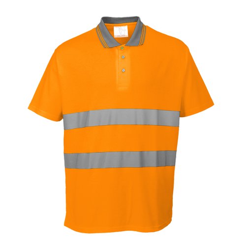 Portwest Hi Vis Cotton Comfort Polo Shirt S/S 3XL Orange POW21659