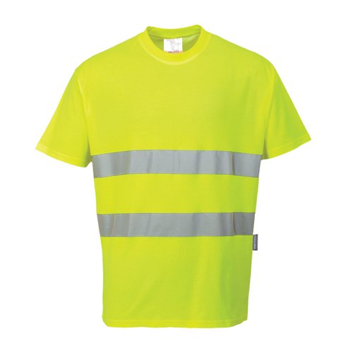 Portwest Hi Vis Cotton Comfort T-Shirt S/S 3XL Yellow POW21677