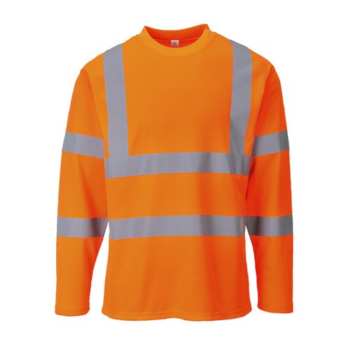 Portwest Hi Vis Cotton Comfort T-Shirt L/S XL Orange POW25049