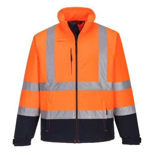 Portwest Hi Vis Contrast Softshell 3L XL Orange/Navy | POW35878 | Portwest