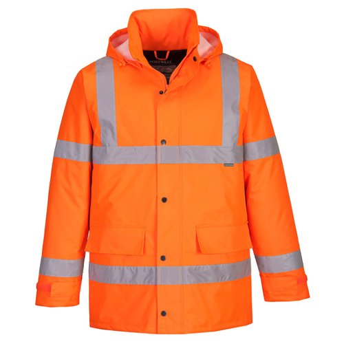 Portwest Hi Vis Winter Traffic Jacket 4XL Orange