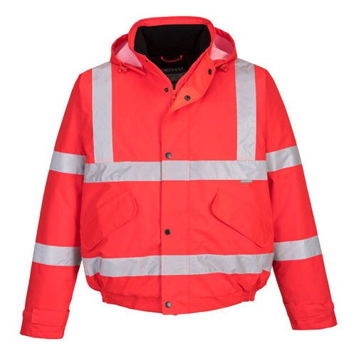 Portwest Hi Vis Winter Bomber Jacket L Red