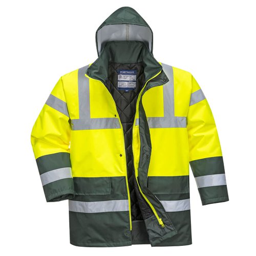 Portwest Hi Vis Contrast Winter Traffic Jacket 2XL Yellow/Green