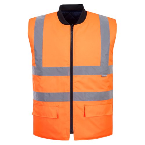 Portwest Hi Vis Reversible Bodywarmer L Orange