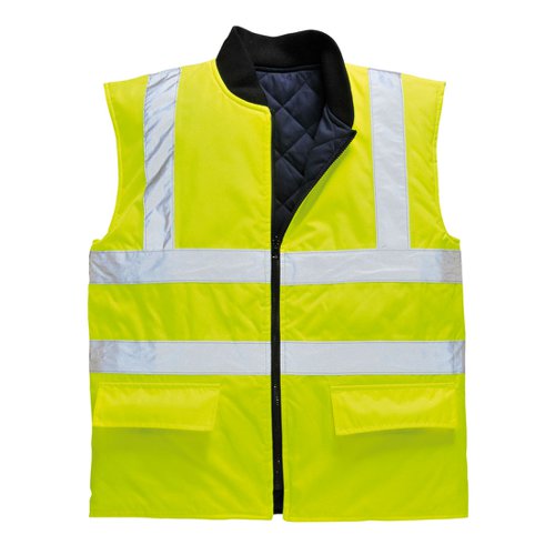 Portwest Hi Vis Reversible Bodywarmer XS Yellow