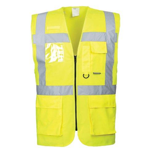 Portwest Berlin Hi Vis Executive Vest 2XL Yellow (Pack of 10) | Portwest