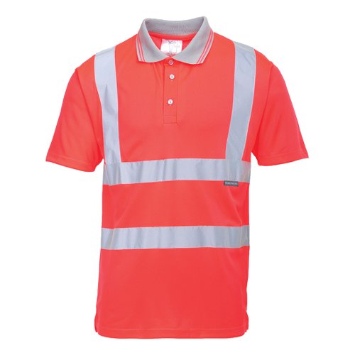 Portwest Hi Vis Polo Shirt S/S L Red