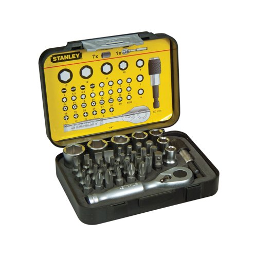 Stanley 39 Piece Drive Bits/Magnetic Bit Holder/Lock-Ring 1-13-906