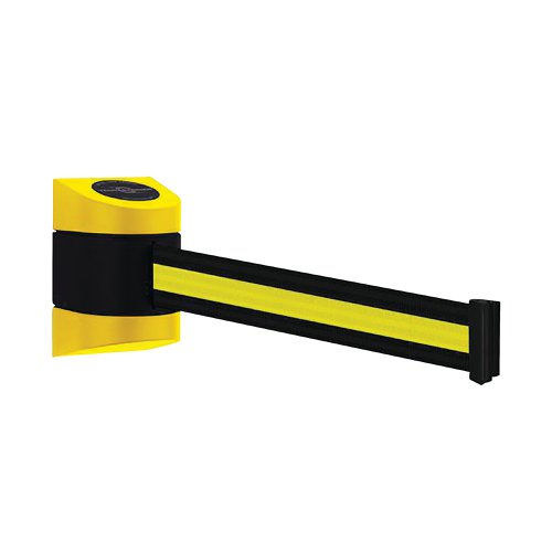 VFM Black /Yellow Wall Mounted Retractable Barrier 4.6m 309834 | HC Slingsby PLC