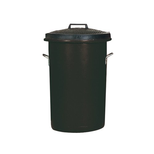 Complete with lid and zinc plated handles, this heavy duty plastic dustbin is ideal for implementing a colour coordinated waste disposal system. The bin container features 2 handles, with an additional handle on the lid for easy emptying. With a large 85 litre capacity, this black bin measures W476 x D476 x H673mm.