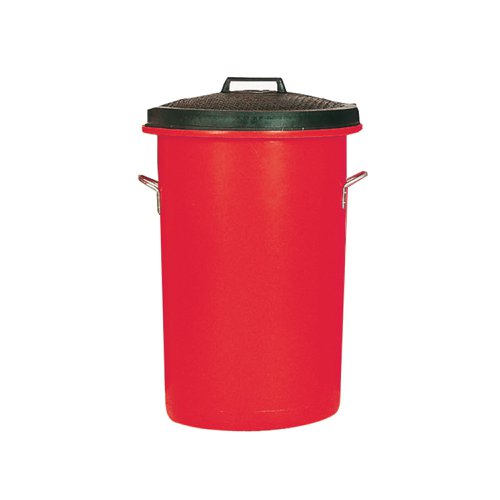 Heavy Duty Coloured Dustbin 85 Litre Red 311969