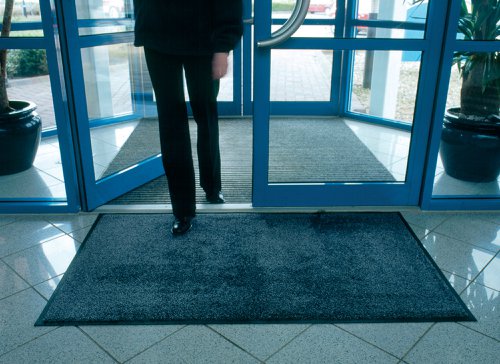 VFM Black /Blue Economy Washable Entrance Mat 1150x1750mm 312428