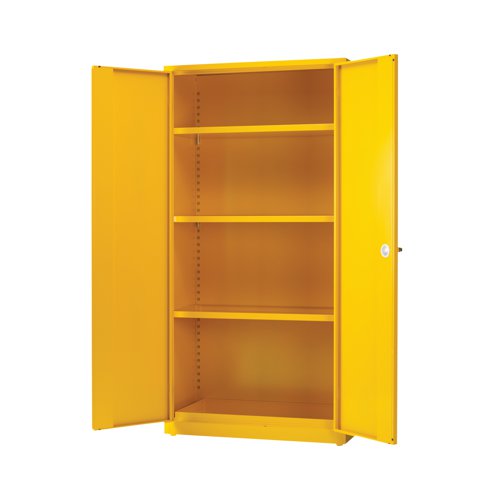 Hazardous Substance Storage Cabinet 72x36x18 inch c/w 3 Shelf Yellow 188736 SBY07589