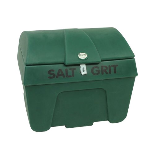 Slingsby Heavy Duty Salt and Grit Bin without Hopper Feed with Locking Lid Green 200L 317059