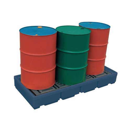 Pallet Sump Poly 2 Drum Capacity Blue 321622