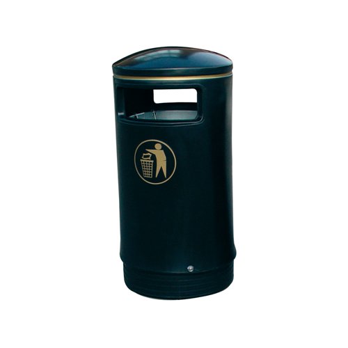 Outdoor Hooded Top Bin 75 Litre Victorian Black 321770 | HC Slingsby PLC