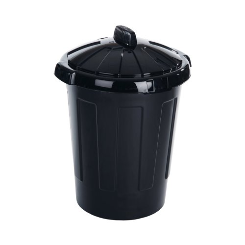 Plastic Dustbin 80 Litre Black 379770