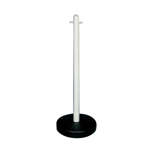 VFM White Free standing Post With Circular Plastic Base 328349 Demarcation Barriers SBY12991