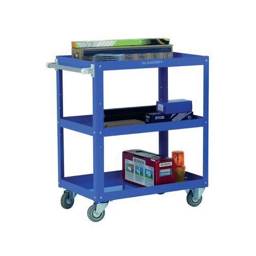 Works Blue 3-Tier Trolley 329946 | HC Slingsby PLC