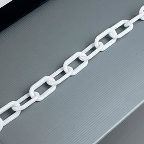 SBY17513 | This white chain barrier is designed for use with the VFM chain barrier system and is quick and easy to install. The chain is flexible and can be joined with other chains to create a customised barrier according to your specific needs. You can use your barrier both indoors and outdoors, as it is weather proof and corrosion resistant as is the bollard and base which are sold separately. The 8mm chain is hard wearing and long lasting, whatever your purpose.