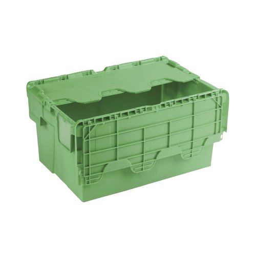 Store your goods and possessions safely and securely with this polypropylene container with an attached lid. Manufactured from strong, durable material it has a reinforced base for conveyor use and securely protects the contents from damage. The container is capable of handling a range of temperatures from -20 degrees Celsius to +80 degrees Celsius for effective storage in a range of environments.