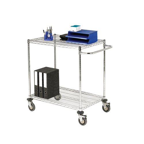 Mobile Trolley 2-Tier Chrome 372995