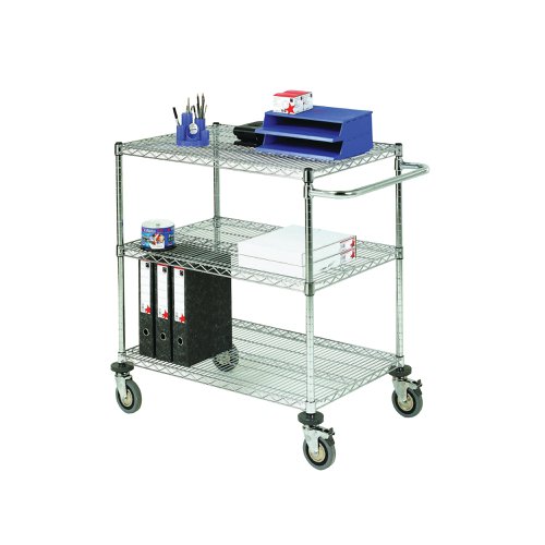 Mobile Trolley 3-Tier Chrome 372998 | HC Slingsby PLC