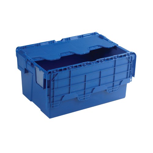 Store your goods and possessions safely and securely with this polypropylene container with an attached lid. Manufactured from strong, durable material it has a reinforced base for conveyor use and securely protects the contents from damage. The container is capable of handling a range of temperatures from -20 degrees Celsius to +80 degrees Celsius for effective storage in a range of environments.