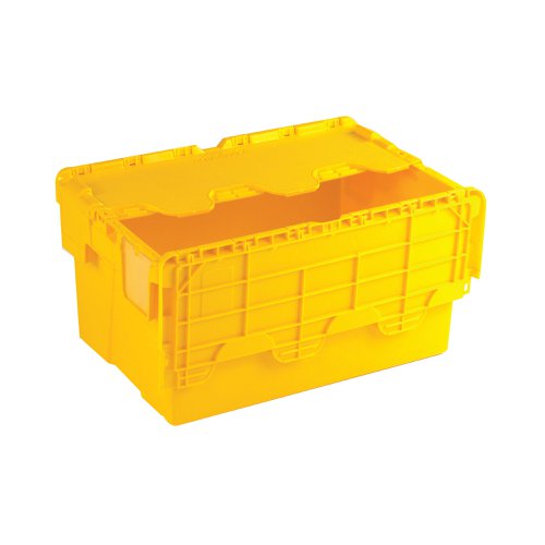 Store your goods and possessions safely and securely with this polypropylene container with an attached lid. Manufactured from strong, durable material it has a reinforced base for conveyor use and securely protects the contents from damage. The container is capable of handling a range of temperatures from -20 degrees Celsius to +80 degrees Celsius for effective storage in a range of environments.