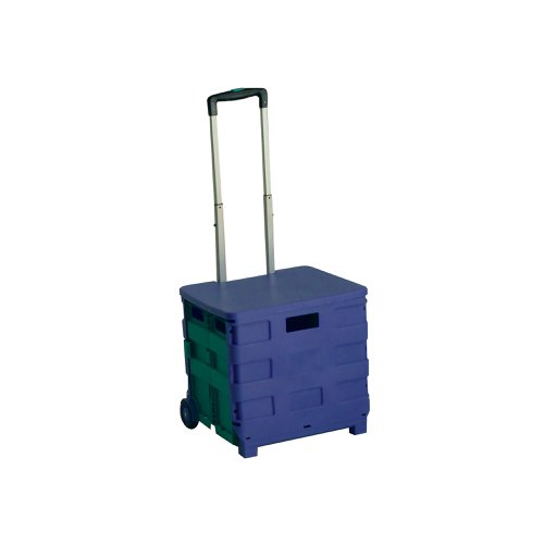 SBY22784 | Transport your products, tools or belongings quickly and efficiently with very little effort using this handy folding container trolley. Manufactured from durable moulded plastic, it protects the contents while rubber tyres enables flexibility and ease of movement. The trolley folds up for compact storage and economy of space and is quick and easy to set up again from a folded position.