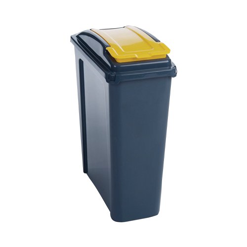 VFM Recycling Bin With Lid 25 Litre Yellow 384283 | HC Slingsby PLC