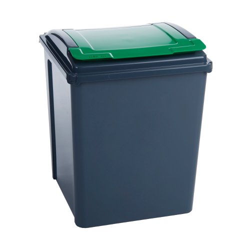 Do your bit for the environment and keep your recyclable waste separate from your regular waste with this handy recycling bin. The strong plastic bin is manufactured from durable materials for long lasting use and boasts an impressive capacity for convenient waste disposal. The simple style features a coloured lid attached for quick and easy identification and to keep your recycling waste secure inside the bin.