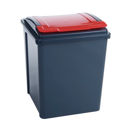 Do your bit for the environment and keep your recyclable waste separate from your regular waste with this handy recycling bin. The strong plastic bin is manufactured from durable materials for long lasting use and boasts an impressive capacity for convenient waste disposal. The simple style features a coloured lid attached for quick and easy identification and to keep your recycling waste secure inside the bin.