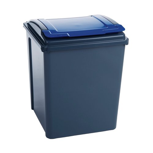 Do your bit for the environment and keep your recyclable waste separate from your regular waste with this handy recycling bin. The strong plastic bin is manufactured from durable materials for long lasting use and boasts an impressive capacity for convenient waste disposal. The simple style features a coloured lid attached for quick and easy identification and to keep your recycling waste secure inside the bin.