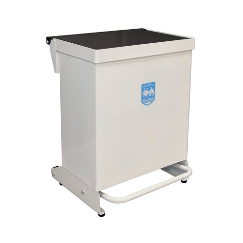 Fire Retardant Steel Sackholder White Body with Black Lid 42L 410365