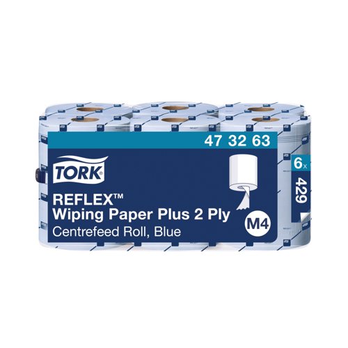 Tork Reflex M4 Centrefeed Tissue 2-Ply 150m Blue (Pack of 6) 473263