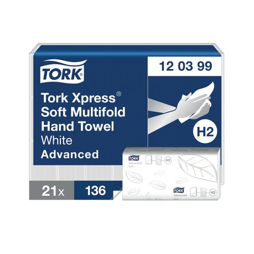 Tork Xpress Large Multifold Hand Towels (Pack of 2856) 120399