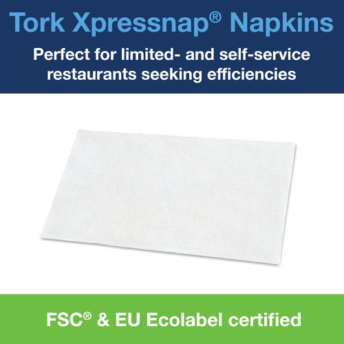 Tork Xpressnap 1-Ply Napkins 4 Fold White (Pack of 1125) 10840 | Essity