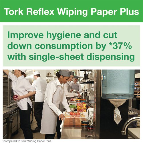 Tork Reflex Multipurpose Wiping Paper Plus 2-Ply 200 Sheets (Pack of 9) 473474