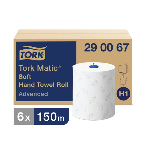 Tork Matic Hand Towel H1 White 150m (Pack of 6) 290067