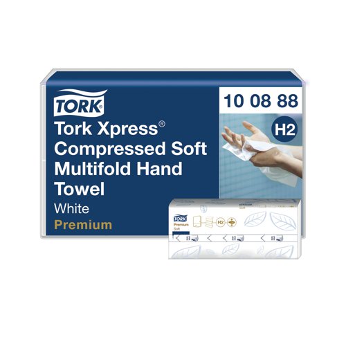 Tork Xpress Compressed Soft Multifold Hand Towels White (Pack of 2040) 100888