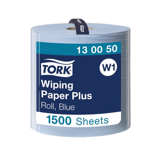 Tork W1 Wiping Paper Plus 2-Ply Blue 130050