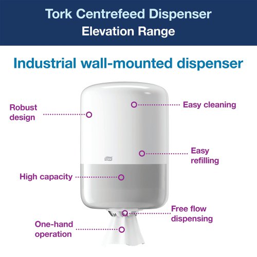 Tork Elevation Centrefeed Dispenser White 559000