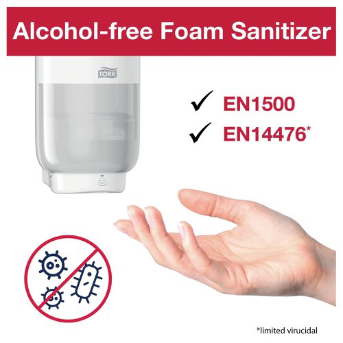 Tork Alcohol-Free Foam Sanitiser 1000ml (Pack of 6) 520202 | Essity