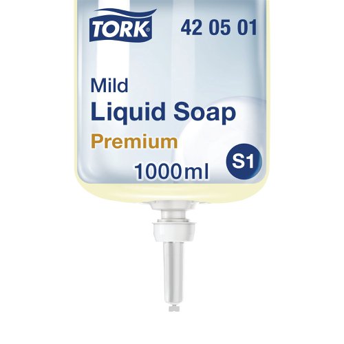 Tork Mild Liquid Hand Soap Refill S1 1 Litre (Pack of 6) 420501 | Essity