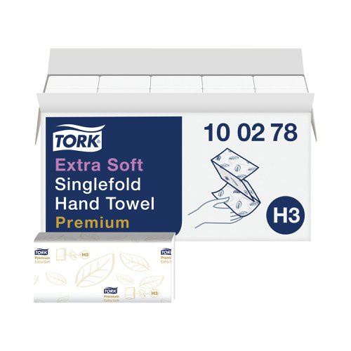 Tork Singlefold Hand Towel H3 White 200 Sheets (Pack of 15) 100278