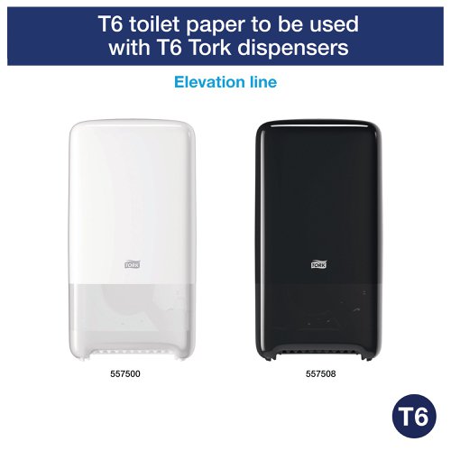 Tork T6 Soft Mid-Size Toilet Roll 2-Ply 90m (Pack of 27) 127520