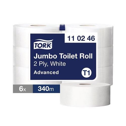 Tork T1 Jumbo Toilet Roll 2-Ply 1700 Sheets (6 Pack) 110246